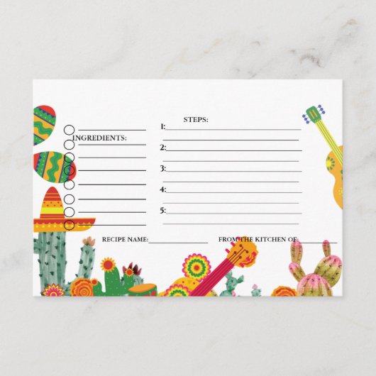 Mexicaanse taco bout bruidsborrel recept verzoek informatiekaartje (Voorkant)