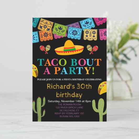 Mexicaanse Taco Bout Fiesta 30ste verjaardagsfeest Kaart (Staand voorkant)