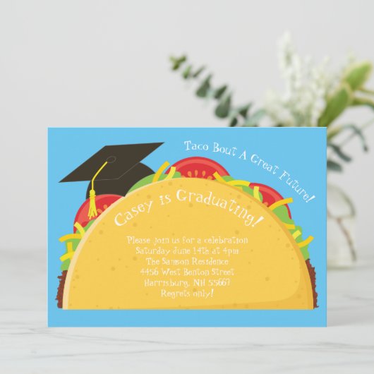 Mexicaanse Taco Fiesta Graduation Party Kaart (Staand voorkant)