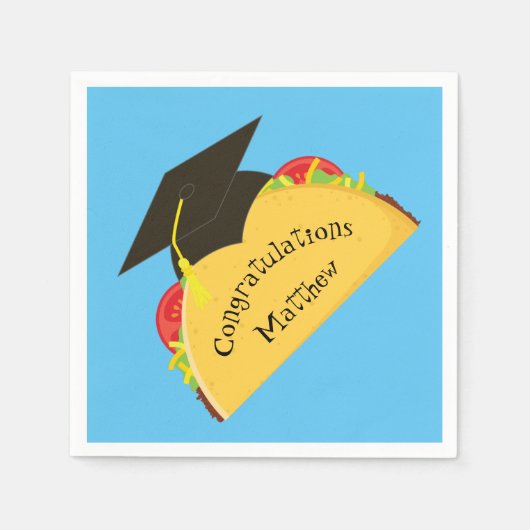 Mexicaanse Taco Fiesta Graduation Party Servet (Voorkant)