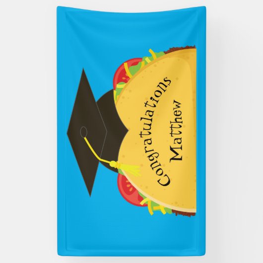 Mexicaanse Taco Fiesta Graduation Party Spandoek (Verticaal)