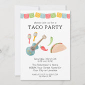 Mexicaanse Taco Nachtfeest Kaart (Voorkant)