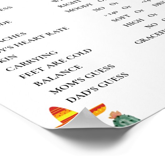 Mexicaanse Taco Oude WiVes Tales Baby shower Spel  Poster (Hoek)