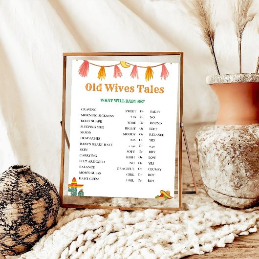 Mexicaanse Taco Oude WiVes Tales Baby shower Spel  Poster