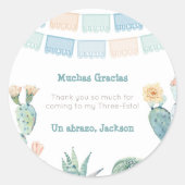 Mexicaanse Taco over een Fiesta verjaardagsfeestje Ronde Sticker (Voorkant)