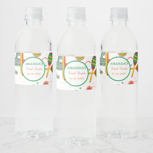 Mexicaanse Taco Over Liefde Final Fiesta Vrijgezel Waterfles Etiket (Flessen)