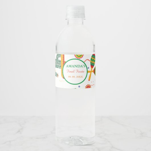 Mexicaanse Taco Over Liefde Final Fiesta Vrijgezel Waterfles Etiket (Voorkant)