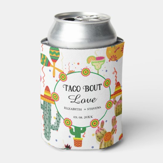 Mexicaanse Taco Over Liefde Vrijgezellenfeest Part Blikjeskoeler (Blikje Voorkant)