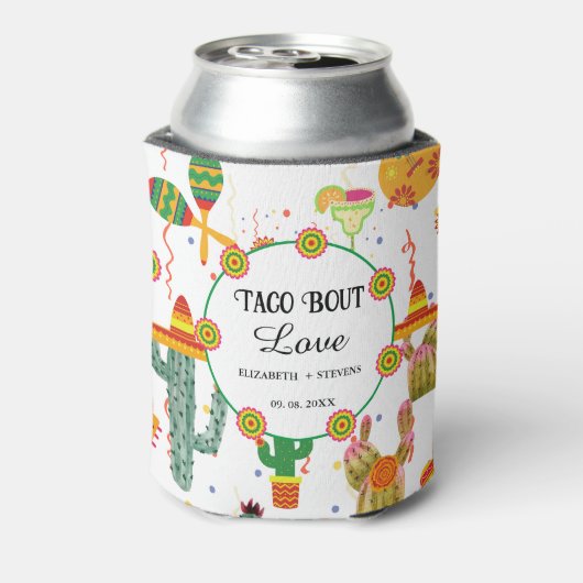 Mexicaanse Taco Over Liefde Vrijgezellenfeest Part Blikjeskoeler (Blikje Achterkant)