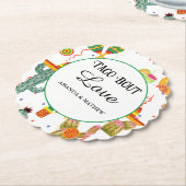 Mexicaanse Taco Over Liefde Vrijgezellenfeest Part Kartonnen Onderzetters (Gekanteld)