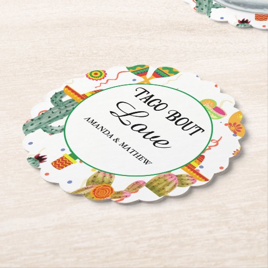 Mexicaanse Taco Over Liefde Vrijgezellenfeest Part Kartonnen Onderzetters (Gekanteld)