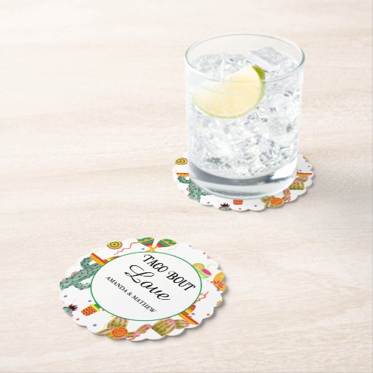 Mexicaanse Taco Over Liefde Vrijgezellenfeest Part Kartonnen Onderzetters (Insitu)