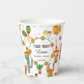 Mexicaanse Taco Over Liefde Vrijgezellenfeest Part Papieren Bekers (Voorkant)