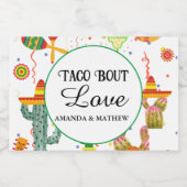 Mexicaanse Taco Over Liefde Vrijgezellenfeest Part Sparkling Wijnetiket (Enkel label)