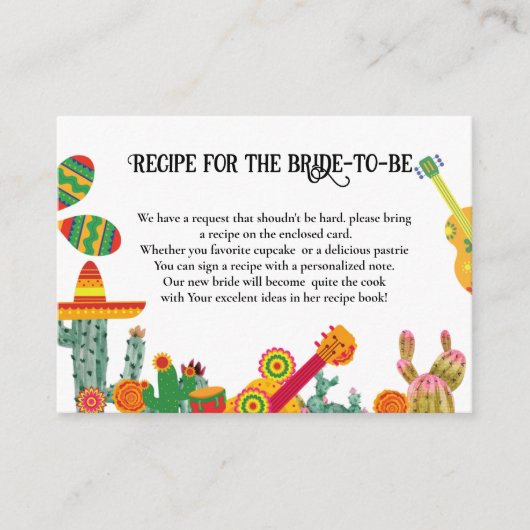 Mexicaanse Taco over recept voor de bruid Informatiekaartje (Voorkant)