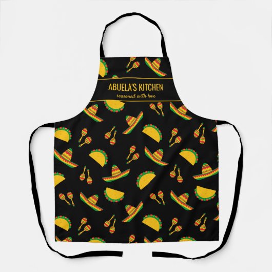 Mexicaanse Taco Restaurant Abuela's Kitchen Custom Schort (Voorkant)