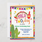 Mexicaanse Taco Twosday Birthday Uitnodiging (Voorkant)