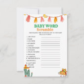 Mexicaanse Taco woord scramble baby shower spel ka Kaart (Voorkant)