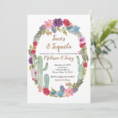 Mexicaanse Tacos en Tequila Cactus Couples Shower  Kaart (Staand voorkant)