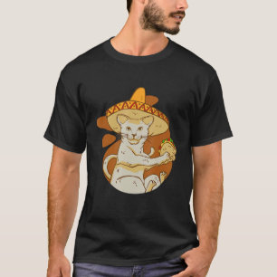 mexicaanse tacos yammy sombrero cat t-shirt