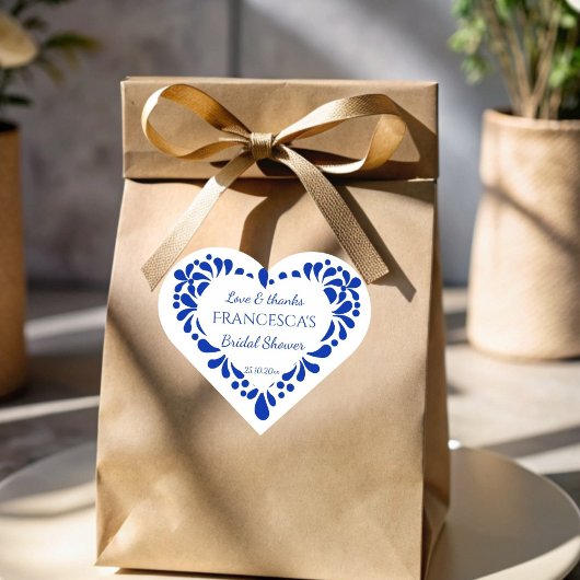 Mexicaanse talavera blauw vrijgezellenfeest voorde hart sticker