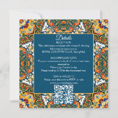 Mexicaanse Talavera blauwgroen elegante bruiloft m Kaart (Achterkant)