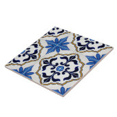 Mexicaanse talavera blue star Ceramic Photo Tile Tegeltje (Zijkant)