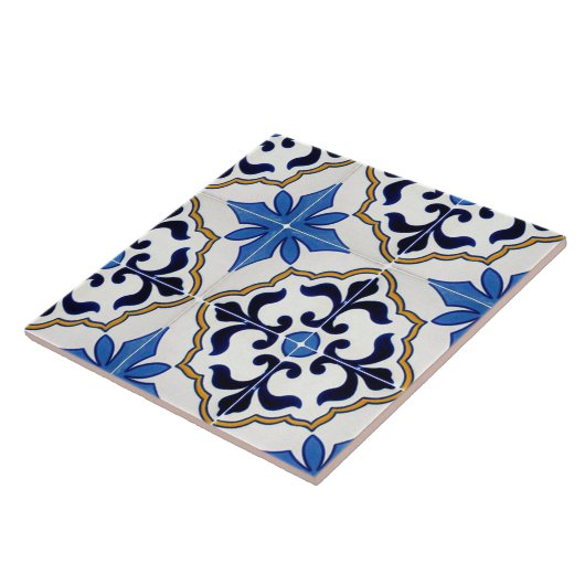 Mexicaanse talavera blue star Ceramic Photo Tile Tegeltje (Zijkant)
