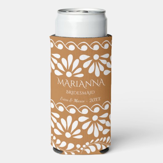 Mexicaanse talavera bruidsmeisjes geschenken geper seltzer blikjeskoeler (Seltzer Achterkant)