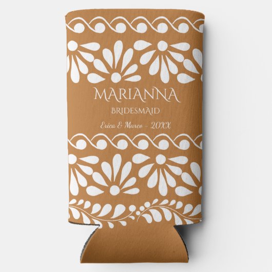 Mexicaanse talavera bruidsmeisjes geschenken geper seltzer blikjeskoeler (Achterkant)