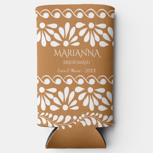 Mexicaanse talavera bruidsmeisjes geschenken geper seltzer blikjeskoeler (Voorkant)