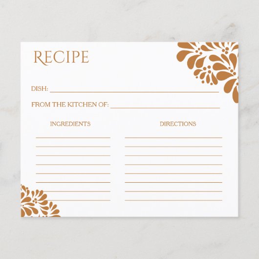 Mexicaanse talavera bruidsshower recepten kaart (Voorkant)