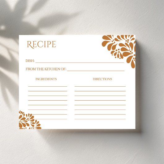 Mexicaanse talavera bruidsshower recepten kaart