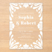 Mexicaanse Talavera bruiloft Acryl Uitnodigingen (Voorkant)