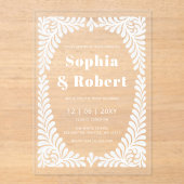 Mexicaanse Talavera bruiloft Acryl Uitnodigingen (Voorkant)