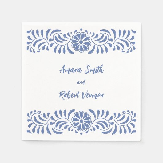 Mexicaanse Talavera bruiloft Servet (Voorkant)