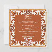 Mexicaanse Talavera bruin elegante bruiloft met RS Kaart (Achterkant)