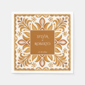 Mexicaanse Talavera bruin elegante bruiloft monogr Servet (Voorkant)