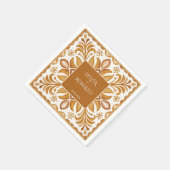 Mexicaanse Talavera bruin elegante bruiloft monogr Servet (Hoek)