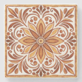 Mexicaanse Talavera bruin elegante huwelijksgunste Stenen Onderzetter (Voorkant)