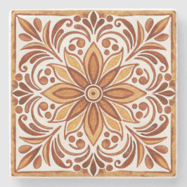 Mexicaanse Talavera bruin elegante huwelijksgunste Stenen Onderzetter