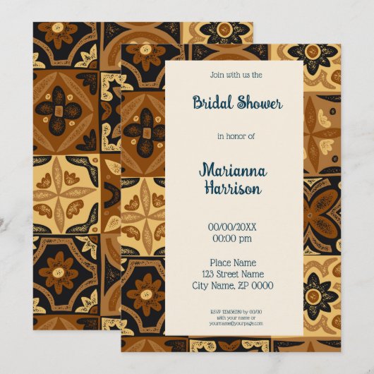 Mexicaanse Talavera Design Bridal Shower Kaart (Voorkant / Achterkant)