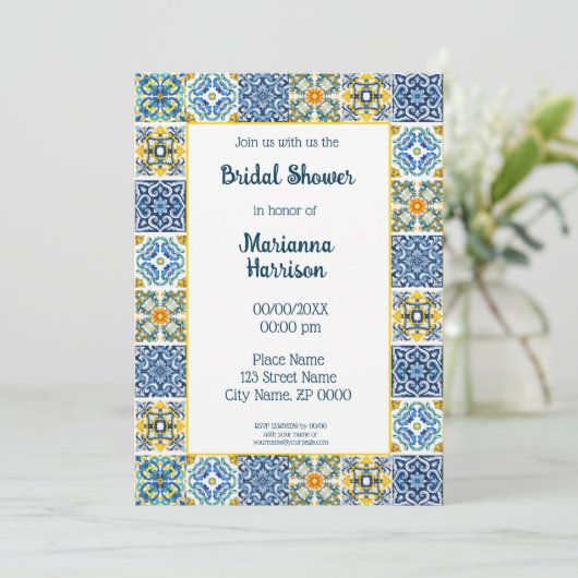 Mexicaanse Talavera Design Bridal Shower Kaart (Staand voorkant)