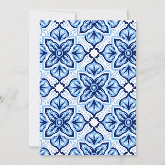 Mexicaanse Talavera Design Bruiloft Kaart (Achterkant)