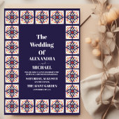 Mexicaanse Talavera Design Bruiloft Kaart