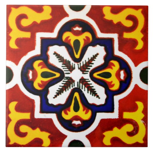 Mexicaanse Talavera Design Ceramic Photo Tile Tegeltje (Voorkant)
