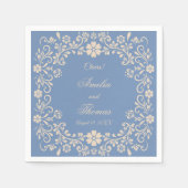 Mexicaanse Talavera Dusty Blue Wedding Servet (Voorkant)