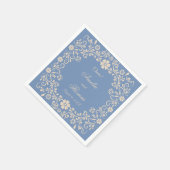 Mexicaanse Talavera Dusty Blue Wedding Servet (Hoek)