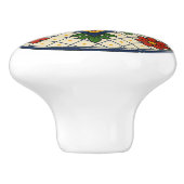 Mexicaanse Talavera Fancy Bloemen Folk Art Grid Kn Keramische Knop (Zijkant)
