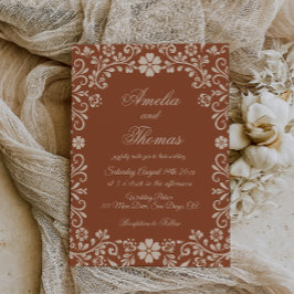 Mexicaanse Talavera Floral bruiloft uitnodiging